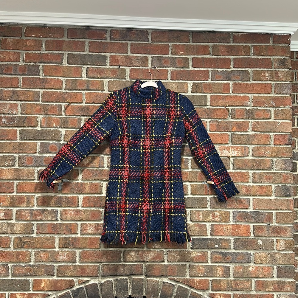 CBR Plaid Fringe Dress